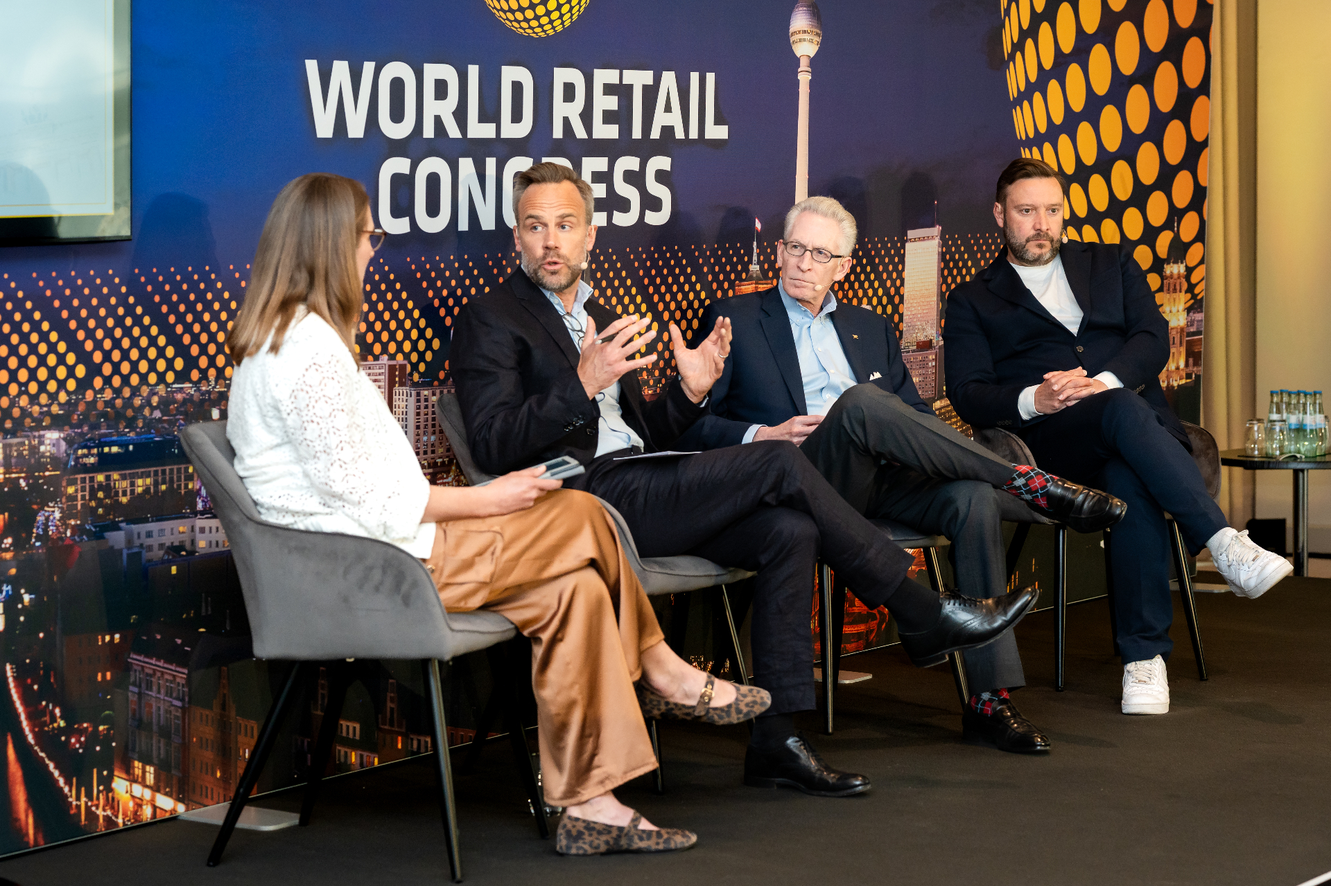 Reniera hosting a panel at the World Retail Congress 2026 with Adam Karlsson CFO H&M, Mark Baum CCO FMI, and Pascal Braun VP Sustainability Zalando